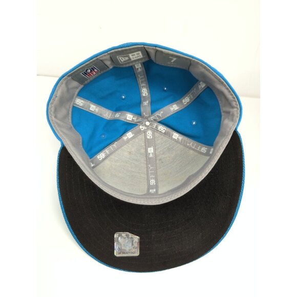 New Era Carolina Panthers 59FIFTY Fitted Cap Blue NFL Embroidered Logo Size 7 - Picture 8 of 9